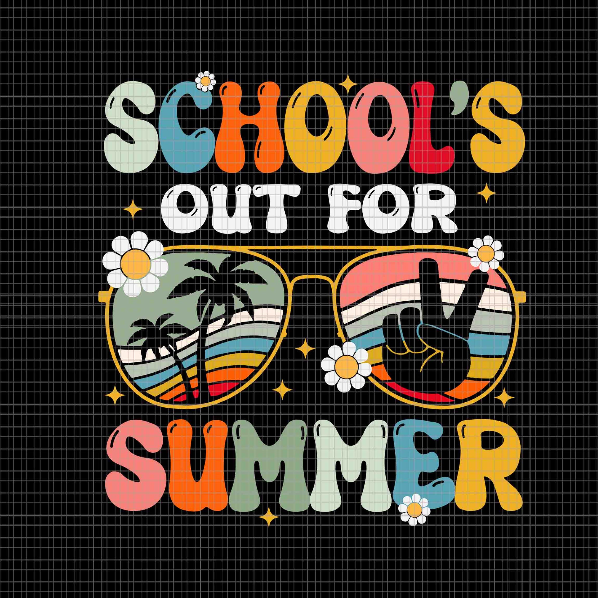 Retro Last Day Of School's Out For Summer Teacher Svg, Last Day of School Svg, Summer School Svg, Last Day Of School Svg