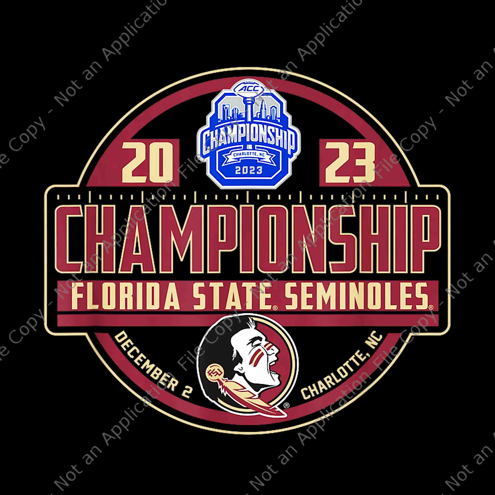 Florida State Seminoles ACC Championship 2023 Football Png, Florida State Seminoles  Football Png