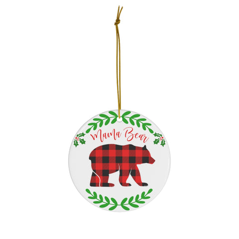 Ceramic Ornaments Bear Baffulo Plaid