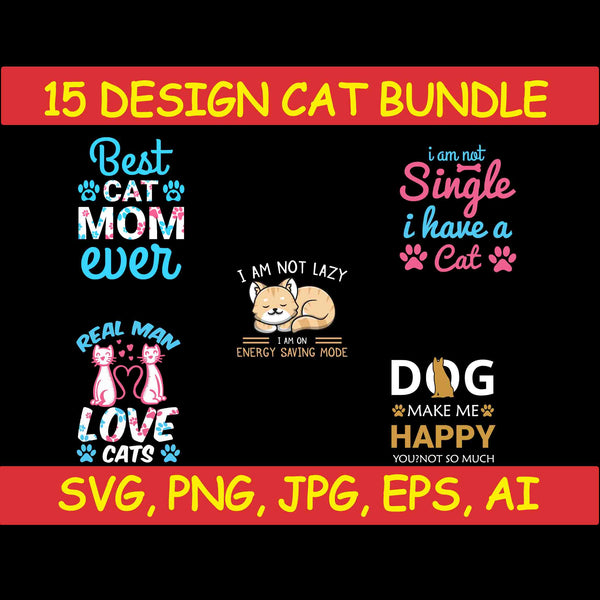 Cat Bundle SVG, Cat svg, kitty svg, Cute Cat SVG,cat head,cat face,mom mama cat svg, Funny Cats, Cat Silhouette, crazy cat love, Cat Design Png