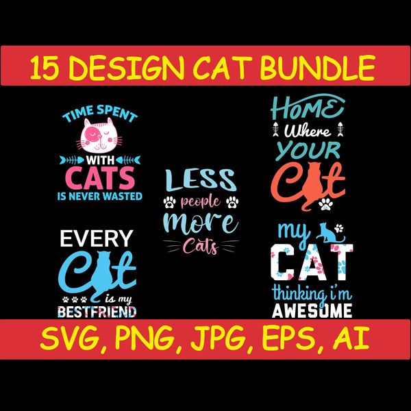 Cat Bundle SVG, Cat svg, kitty svg, Cute Cat SVG,cat head,cat face,mom mama cat svg, Funny Cats, Cat Silhouette, crazy cat love, Cat Design Png