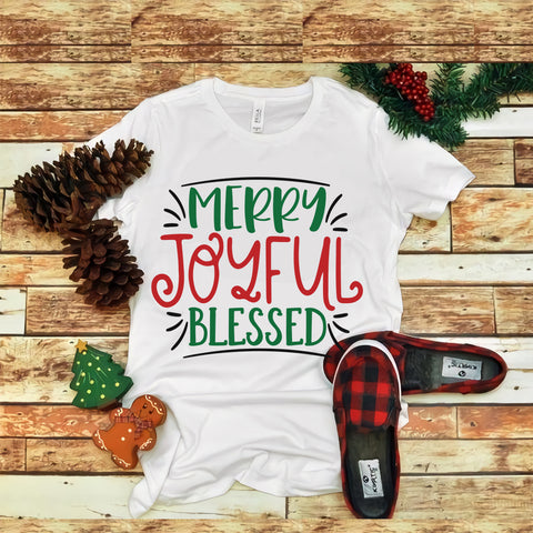 Merry Joyful Blessed, Merry Joyful Blessed christmas, Merry christmas svg, snow christmas, christmas svg, christmas png, christmas vector, christmas design tshirt, santa vector, santa svg, holiday svg, merry christmas, cut file