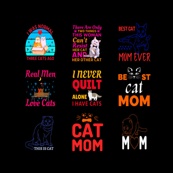 Cat Bundle SVG, Cat svg, kitty svg, Cute Cat SVG,cat head,cat face,mom mama cat svg, Funny Cats, Cat Silhouette, crazy cat love, Cat Design Png
