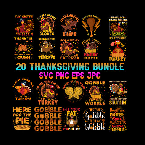 Bundle thanksgiving svg, bundle thanksgiving, thanksgiving svg, thanksgiving 2021 svg, happy turkey day svg, happy turkey day 2021, funny turkey ,thanksgiving turkey, bundle 20 thanksgiving png, thanksgiving sublimation, gobble png, turkey clip