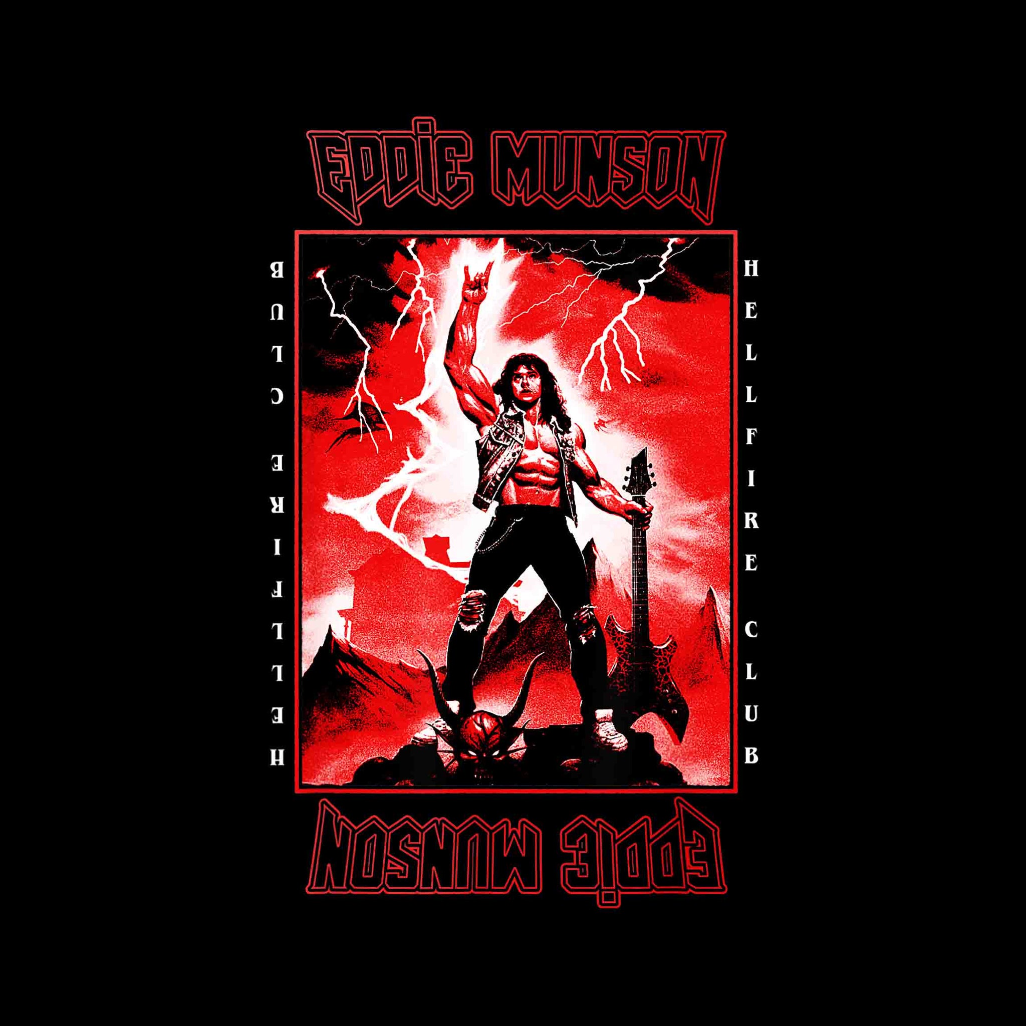 Stranger Things 4 Eddie Munson Hellfire Club Guitar Power T-Shirt