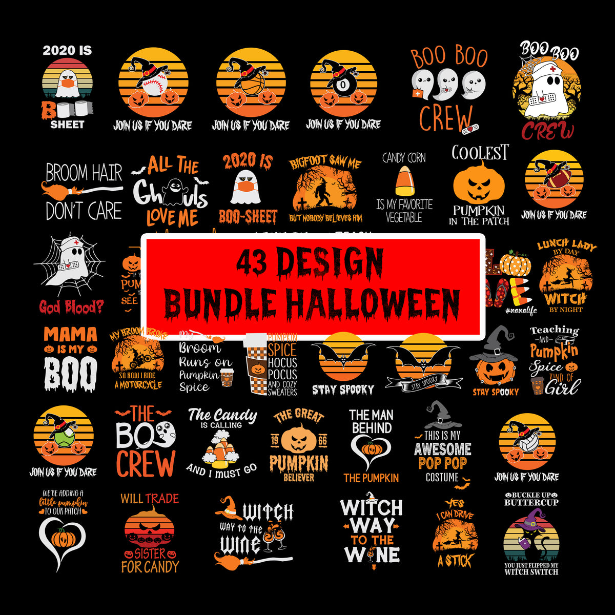 Bundle Halloween svg, Halloween svg, Halloween Design, Ghost Vector, G ...