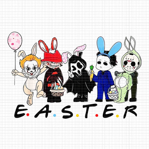 Happy Easter Scary Horror Easter Movie Png, Bunny Hunting Eggs Png, Easter Day Png