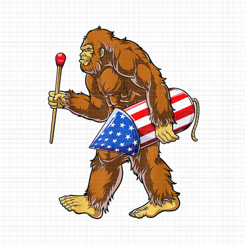 Bigfoot Fireworks 4th Of July Sasquatch Lover Png, Bigfoot Fireworks Png, Bigfoot 4th Of July Png, 4th Of July Png