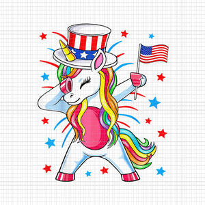 Dabbing Unicorn 4th of July American Flag Png, Unicorn 4th of July Png, Unicorn Flag US Png, Unicorn Dabbing Png