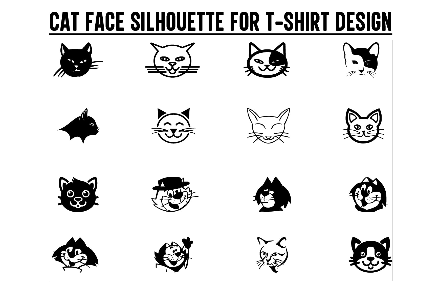 Cat face svg, Cat funny, cat face design, cat face vector, cat svg, cat vector, cat black