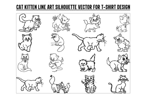 Cat Kitten Line Svg, Cat Kitten Line, Cat Kitten , cat design, cat svg, cat vector