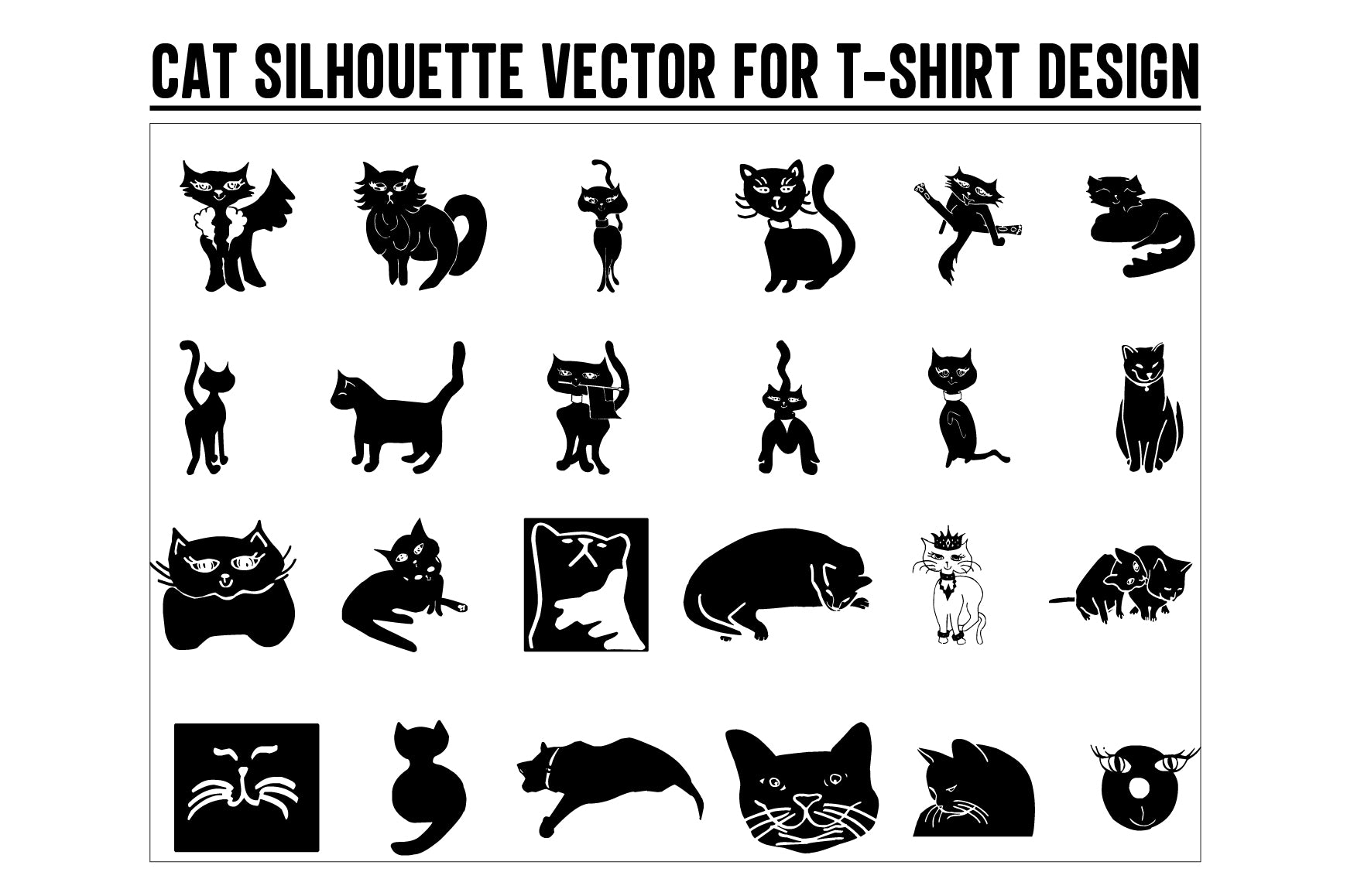 Cartoon Black Cat Icon PNG & SVG Design For T-Shirts
