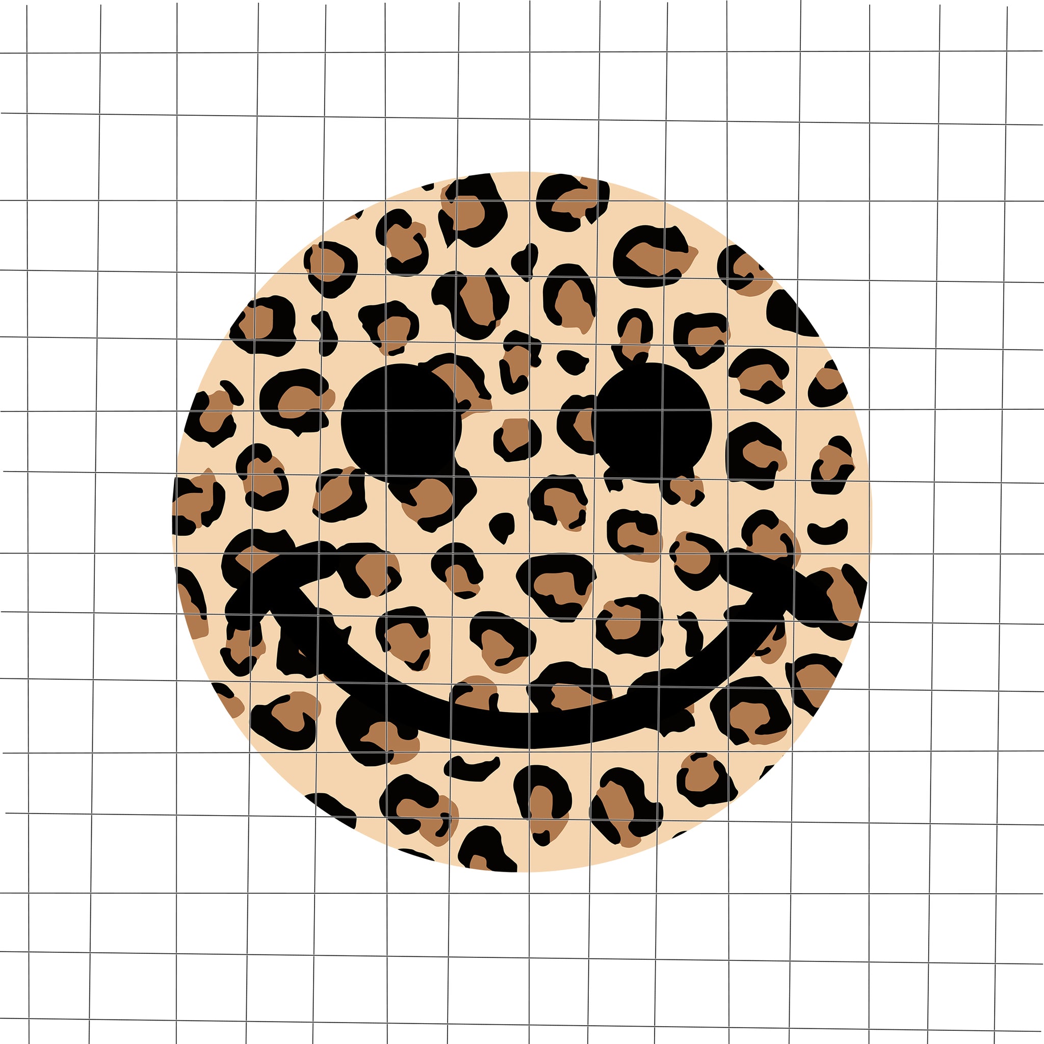 Leopard Happy Face Svg, Face Smile Svg, Smile Svg