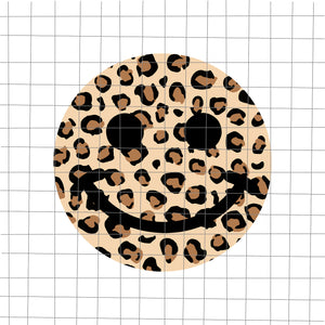 Leopard Happy Face Svg, Face Smile Svg, Smile Svg