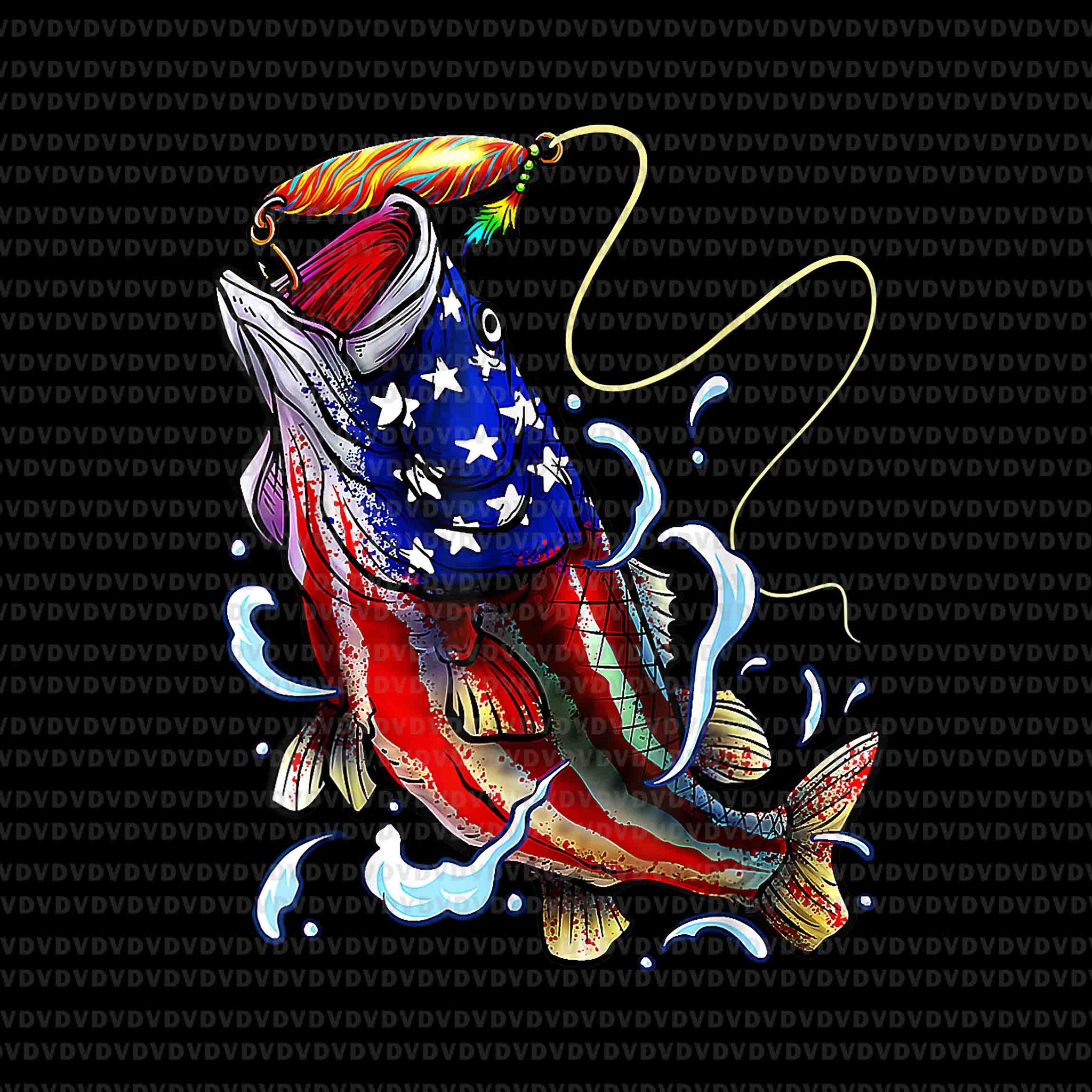 Fish American Flag Dad Father Fourth Of July Png, Bass Fishing Png, Fi –  buydesigntshirt