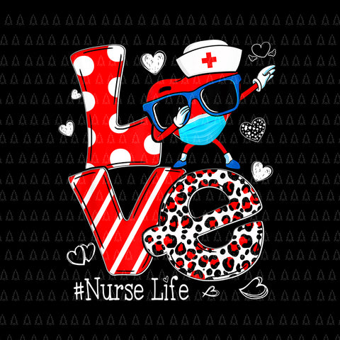 Love Dabbing Heart Nursing Png, Nurse Life Valentines Png, Nurse Valentine Png, Nurse Png, Valentine Day Png