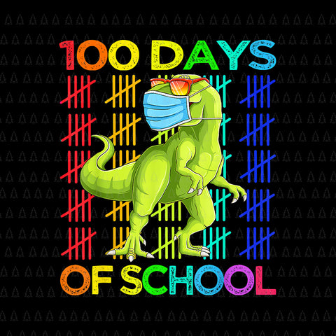 100 Days Of School Dinosaur T-rex Wearing Mask Smarter Png, 100 Days Of School Dinosaur Png, Days Of School Png, Dinosaur T-rex Png
