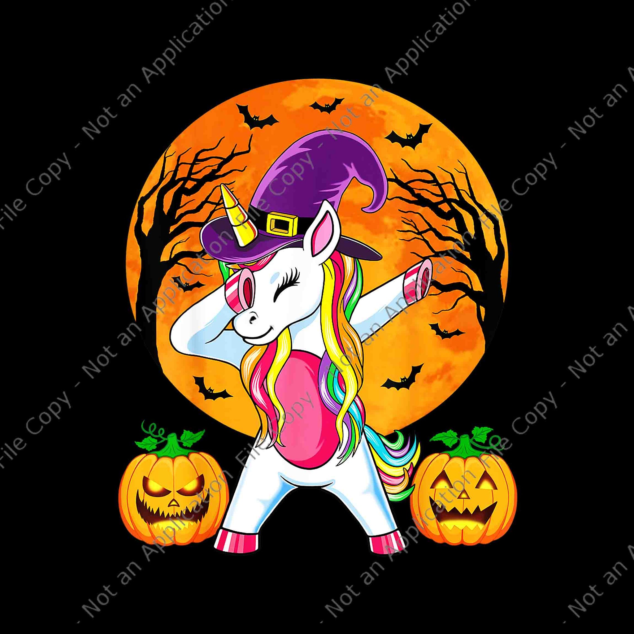 Witchy Unicorn Halloween Png, Cute Unicorn Halloween Png, Unicorn Halloween Png, Halloween Png