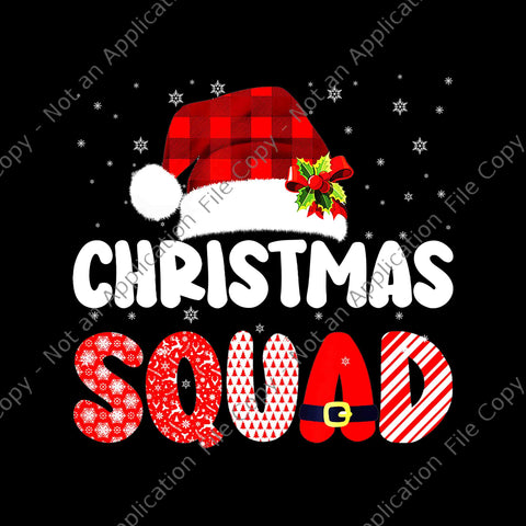 Christmas Squad Red Plaid Santa Png, Christmas Squad Hat Santa Png, Hat Santa Png, Christmas Png, Santa Png