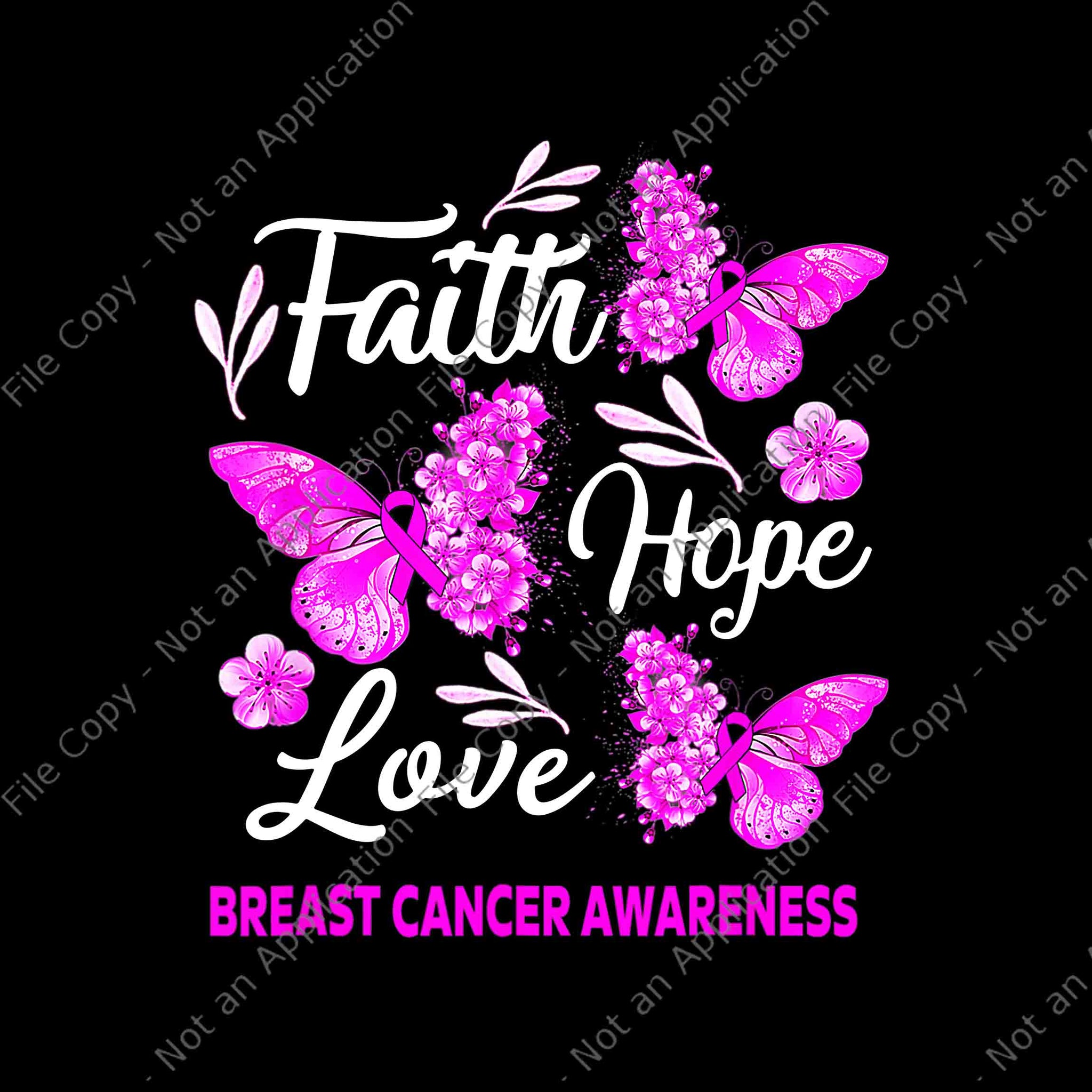 Faith Hope Love Butterfly Breast Cancer Awareness Png, Faith Hope Love Butterfly Png, Butterfly Breast Cancer Awareness Png,