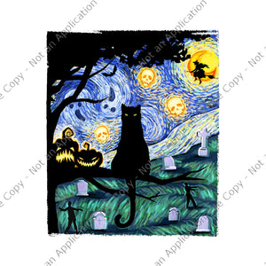 Scary Night Cat Png, Scary Night Cat Halloween Png, Black Cat Png, Cat Halloween Png