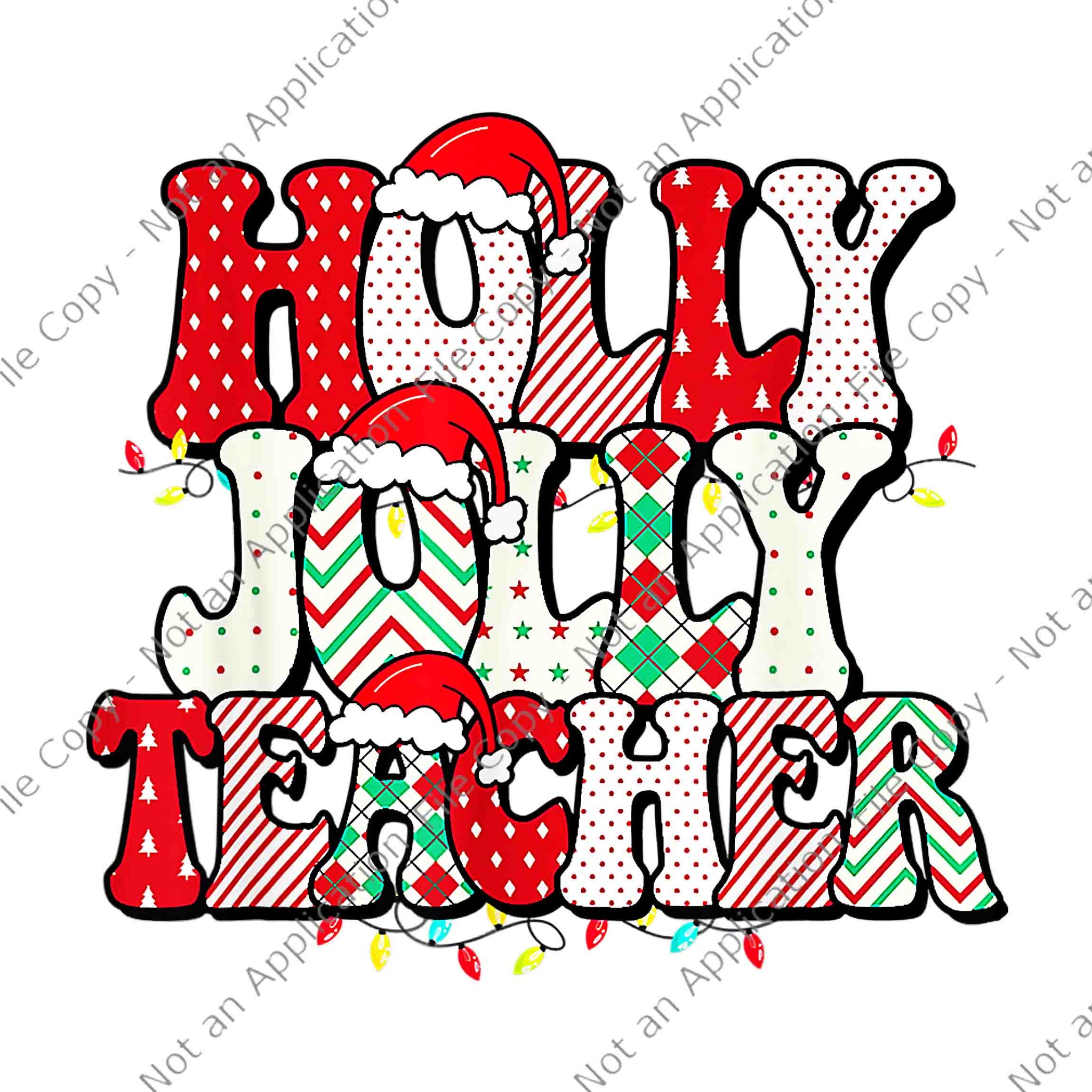 Groovy Holly And Jolly Teacher Santa Christmas 2022 Png, Holly Jolly Teacher Png, Teacher Christmas Png, Christmas 2022 Png