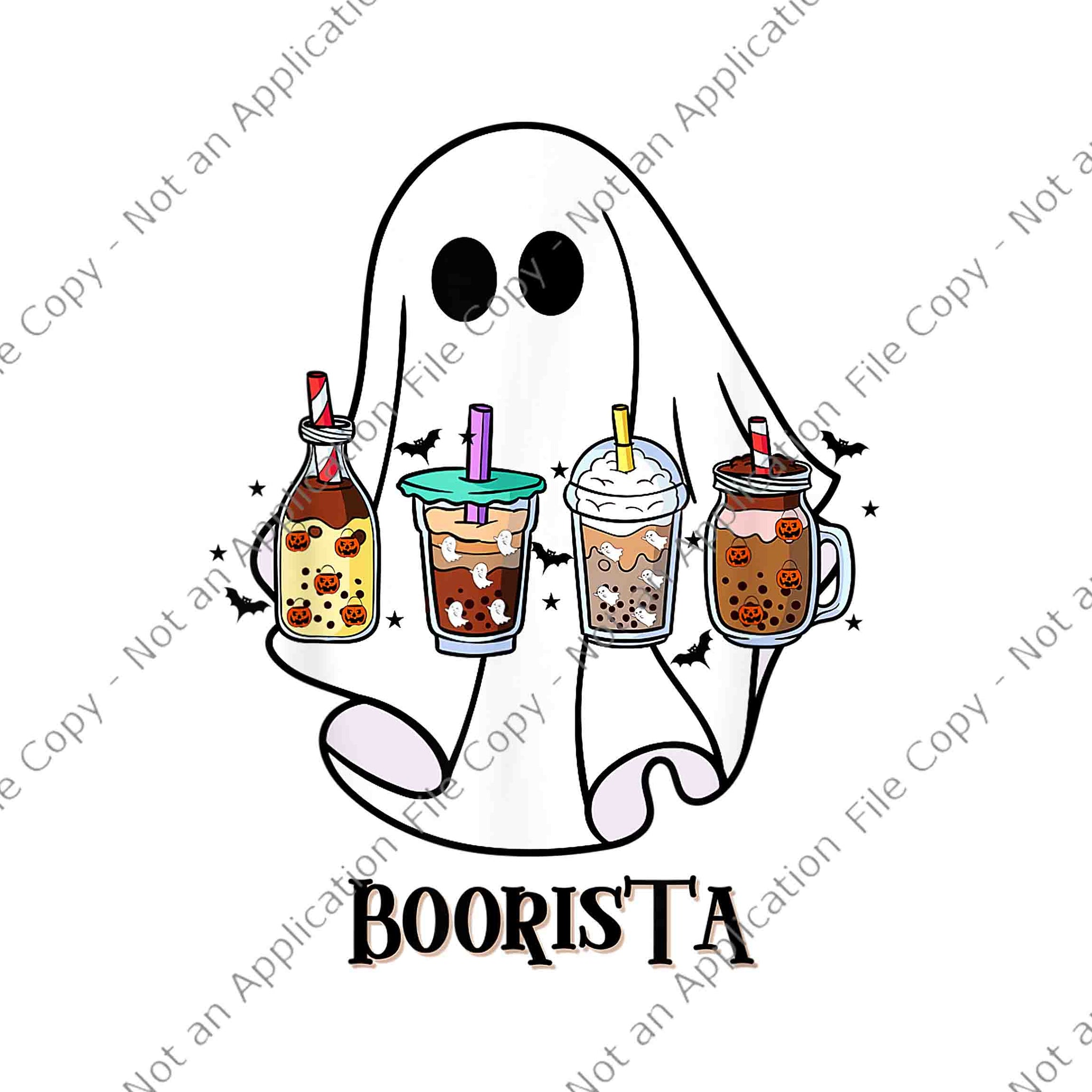 Boorista Boo Coffee Png, Halloween Spooky Ghost Coffee Barista Png, Boo Coffee Halloween png, Ghost Halloween Png, Ghost Coffee Png, Halloween Png