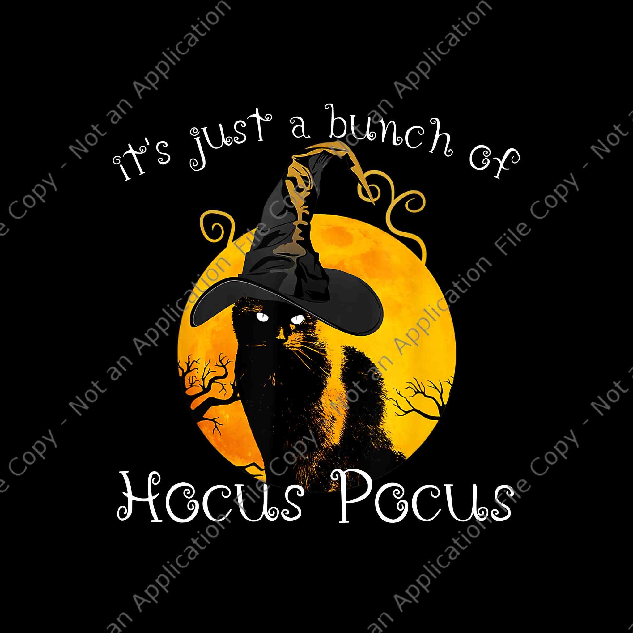 Black Cat Moon Halloween Png, Funny Halloween Bunch Of Hocus Pocus Png, Black Cat Halloween Png, Halloween Png, Hocus Pocus Png