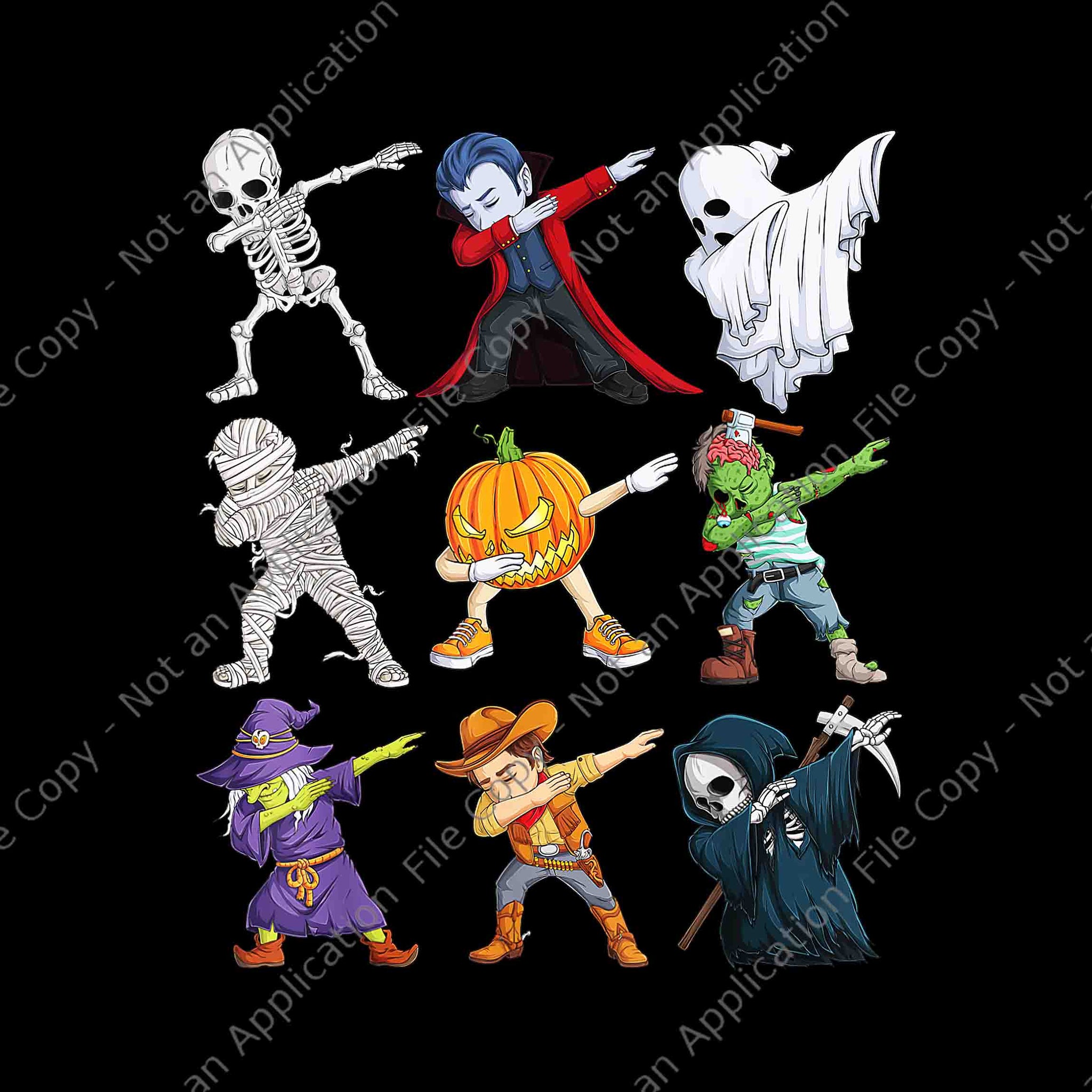 Dabbing Skeleton And Monsters Halloween Png, Ghost Dabbing Halloween Png, Zombie Dabbing Png, Ghost Halloween Png, Halloween Png