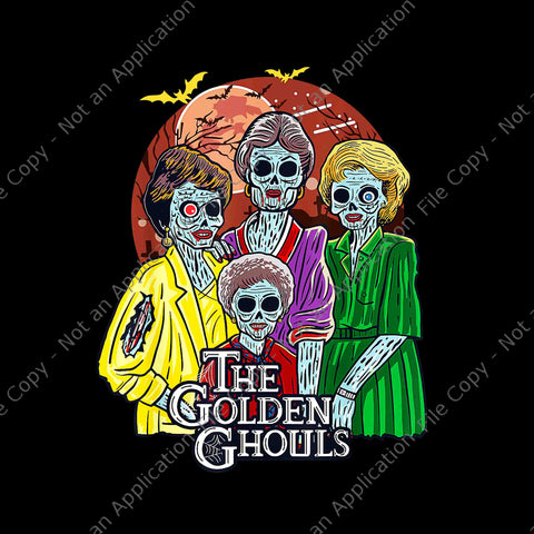 The Golden Ghouls Halloween Png, The Golden Ghouls Png, Halloween Png, Night Moon Halloween Png