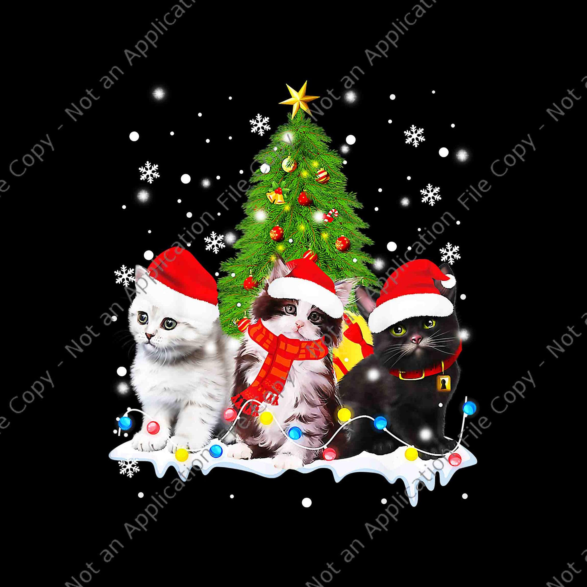 Cat Christmas Tree Ornament Png, Cat Lovers Owner Xmas Png, Cat Christmas Tree Png, Cat Tree Xmas Png, Cat Christmas Png