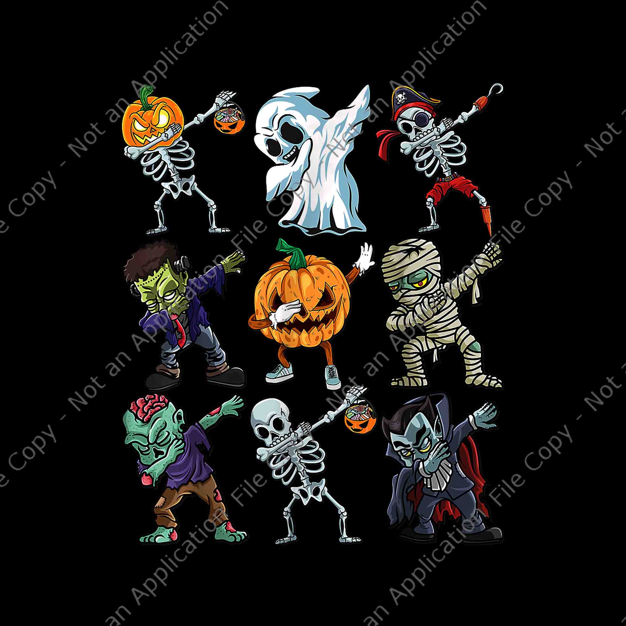 Dabbing Halloween Guys Skeleton Zombie Mummy Ghost Pumpkin Png, Ghost Dabbing Halloween Png, Zombie Dabbing Png, Ghost Halloween Png, Halloween Png