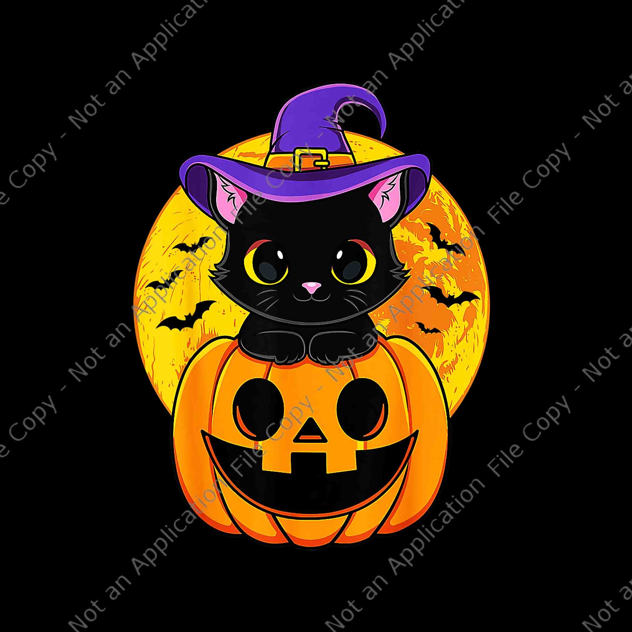 Black Cat Witch Hat Pumpkin Png, Black Cat Cute Halloween Png, Cat Witch Png, Cat Halloween Png, Witch Halloween Png, Halloween Png