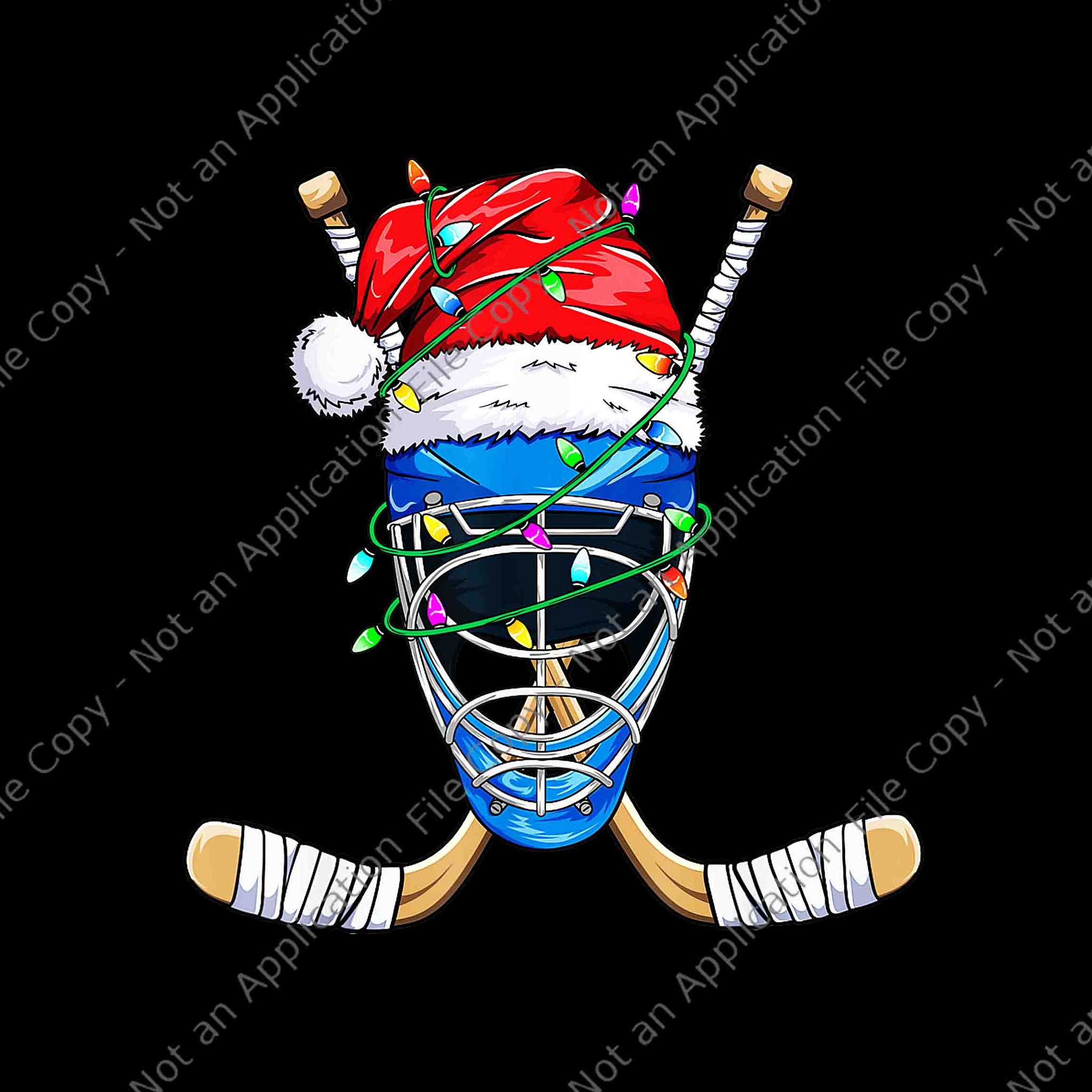 Santa Sports Christmas Hockey Player Png, Hockey Player Hat Santa Christmas Png, Hat Santa Xmas Png, Christmas Png