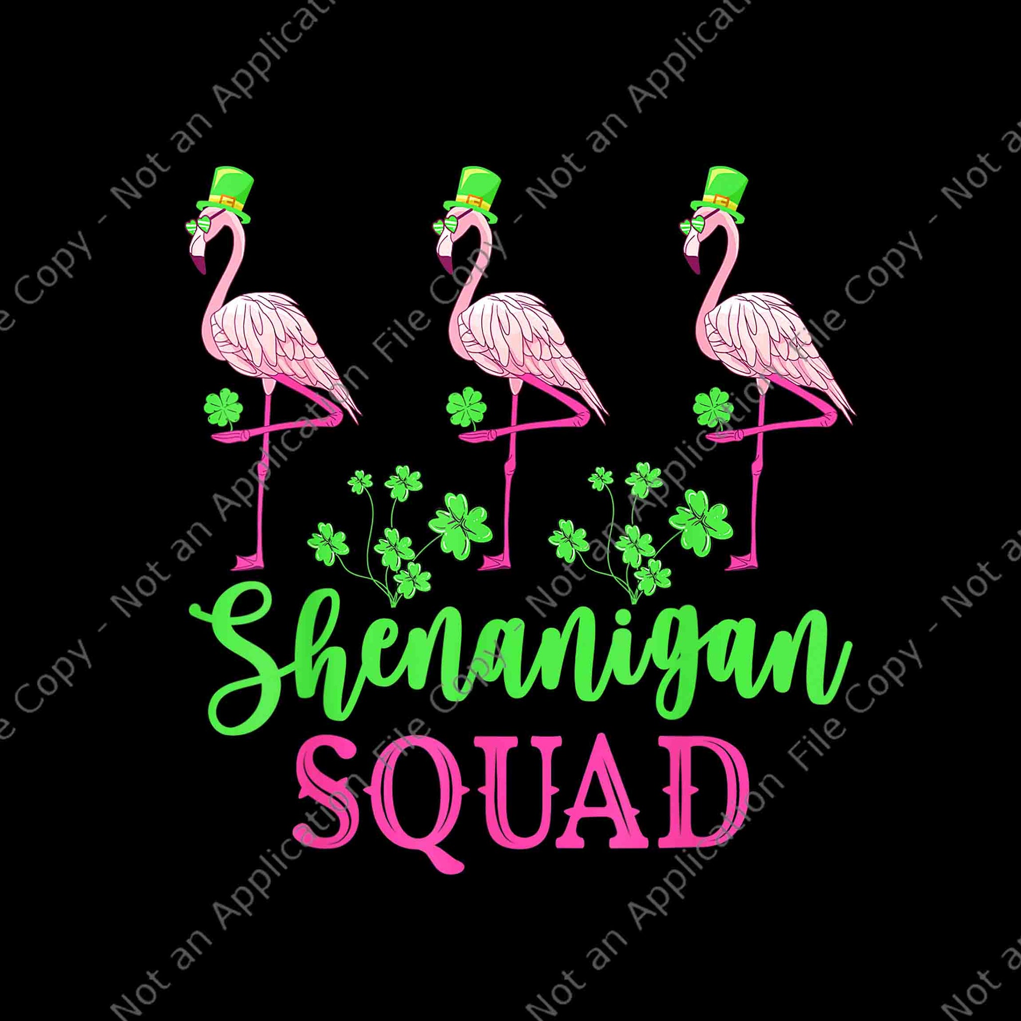 Shenanigan Squad Irish Flamingo Leprechaun St Patrick's Day Png, Shenanigan Squad Flamingo Png, Flamingo Patrick Day Png, Patrick Day Png
