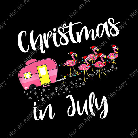Christmas In July Flamingo Pink Png, Funny Camping Camper Png, Flamigo Christmas Png, Christmas Png