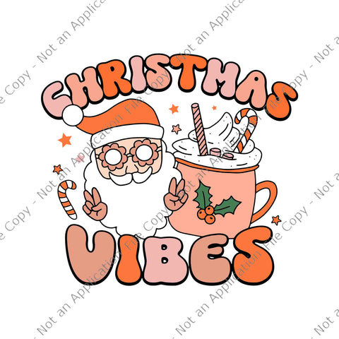 Retro Groovy Christmas Vibes Santa Claus Xmas Lights Svg, Christmas Vibes Santa Svg, Santa Christmas Svg, Santa Claus Xmas Svg