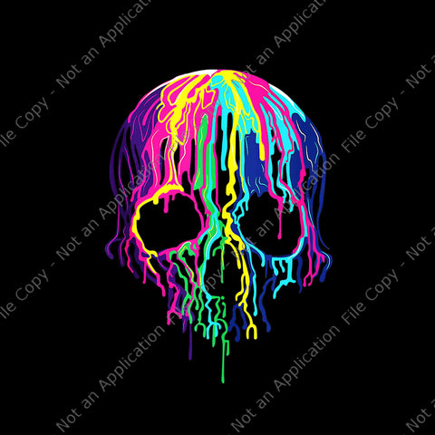 Colorful Melting Skull Art Graphic Halloween Png, Colorful Skull Png, Skull Halloween Png, Skull Png, Halloween Png