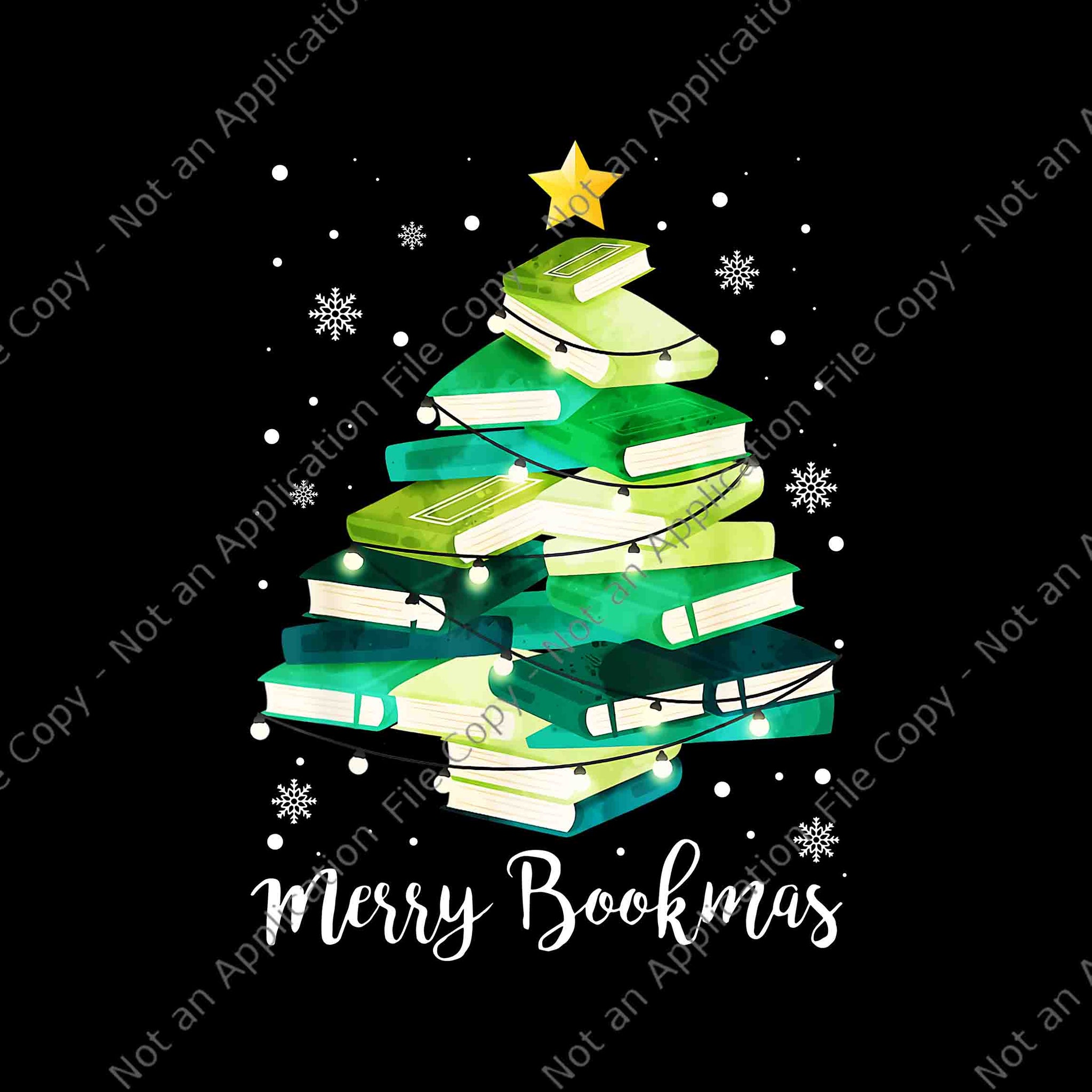Merry Bookmas Books Pine Tree Png, Funny Reading Lover Christmas Png, Books Tree Xmas Png, Merry Bookmas Png, Books Christmas Png