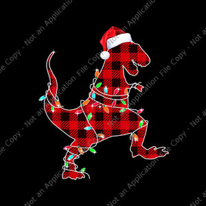 Red Plaid Dinosaur Hat Santa Christmas Lights Buffalo Family Png, Red Plaid Dinosaur Lights Xmas Png, Dinosaur Lights Xmas Png, Dinosaur Christmas Png