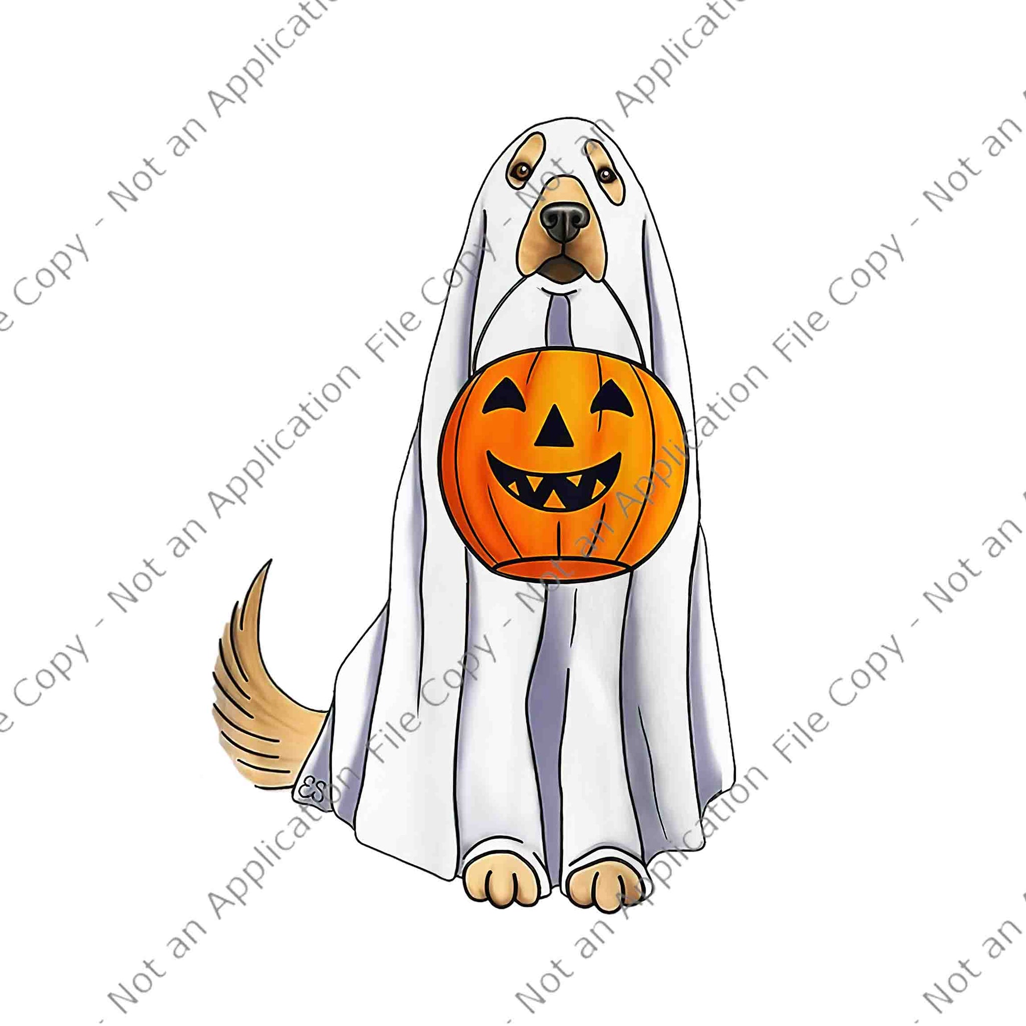 Golden Retriever Ghost Pumpkin Halloween Png, Golden Retriever Ghost Png, Golden Retriever Halloween Png, Dog Halloween Png, Halloween Png