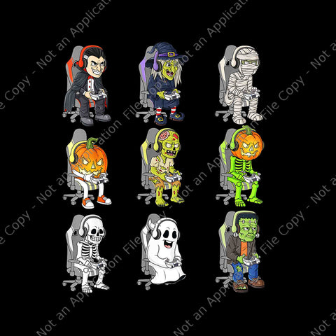 Gamer Halloween Skeleton Vampire Gaming Png, Gamer Halloween Skeleton Png, Skeleton Halloween Png, Halloween Png