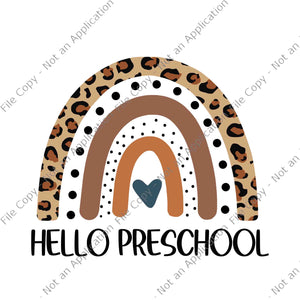 Hello Preschool Rainbow Teacher Team Preschool Squad Svg, Hello Preschool Svg, Pre School Svg, Back To School Svg