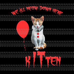Kitten We All Meow Down Here,Kitten We All Meow Down Here PNG , Hocus Pocus,Friends Horror Movie Creepy Halloween Png,Horror friend