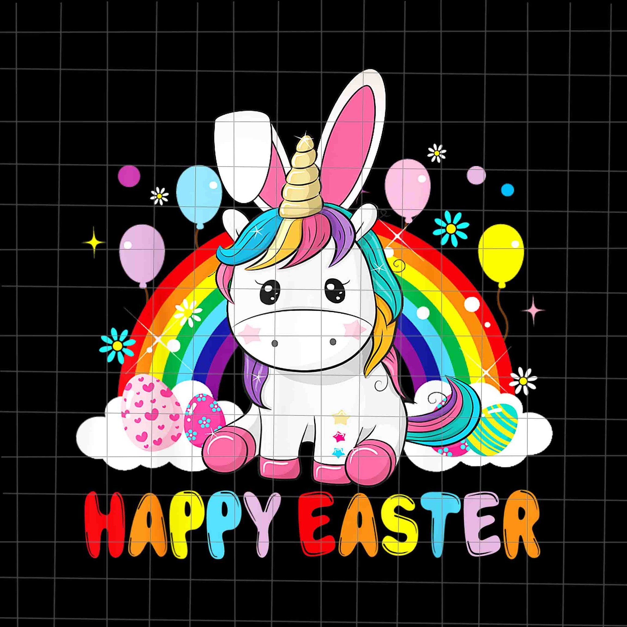 Happy Easter Cute Unicorn Png, Bunny Ears Easter Eggs Png, Bunny Unicorn Png, Happu Easter Png, Easter Day Png, Bunny Vector