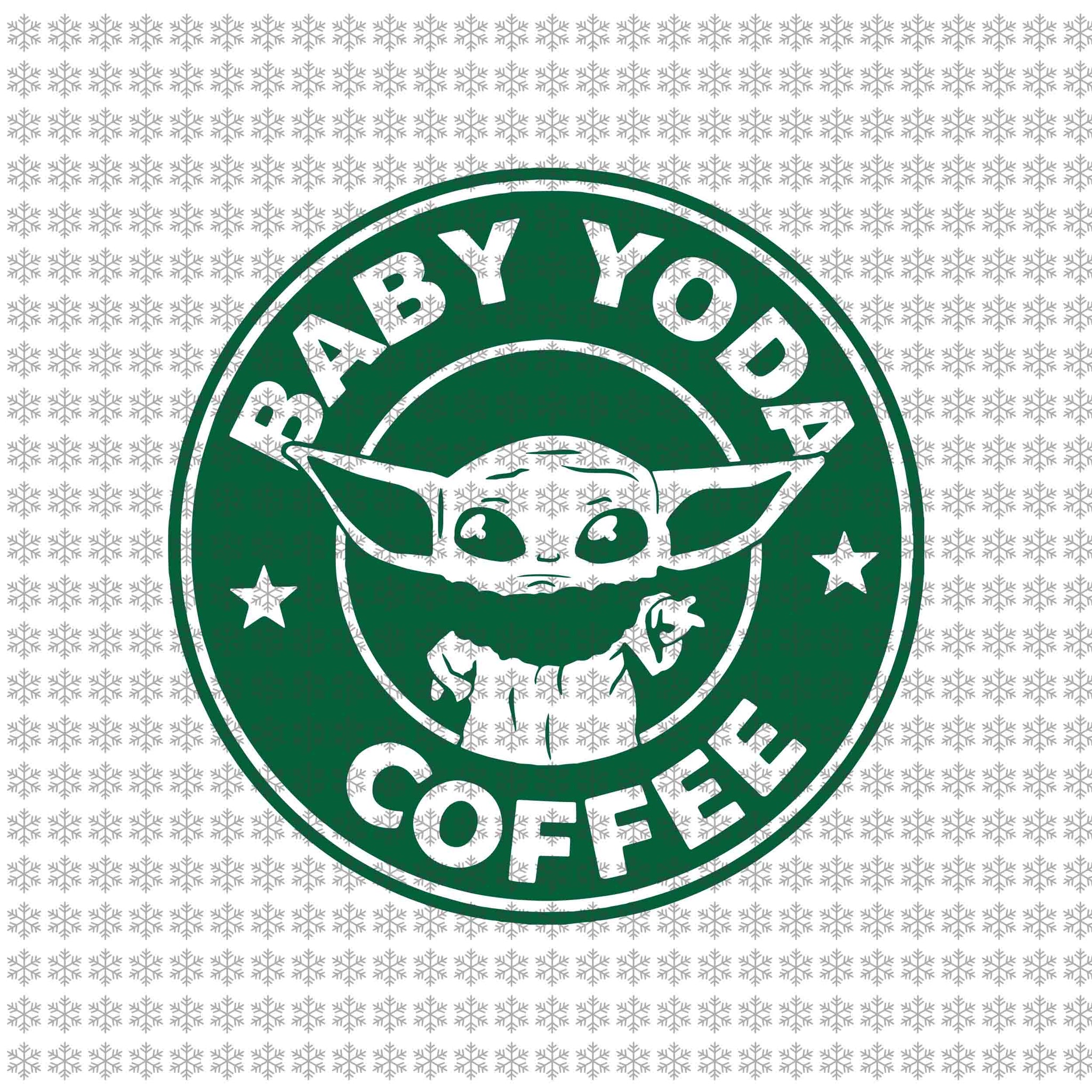 Baby yoda coffee, Baby yoda svg, baby yoda vector, baby yoda digital file, star wars svg, star wars vector, The Mandalorian the child svg