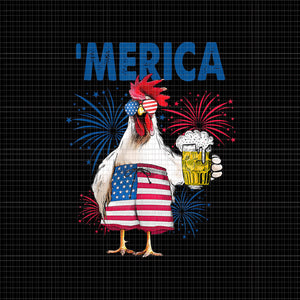 Merica Chicken with beer USA Flag 4th of July PNG, Merica Chicken vector, Merica Chicken 4th of July PNg, 4th of July png, 4th of July vector