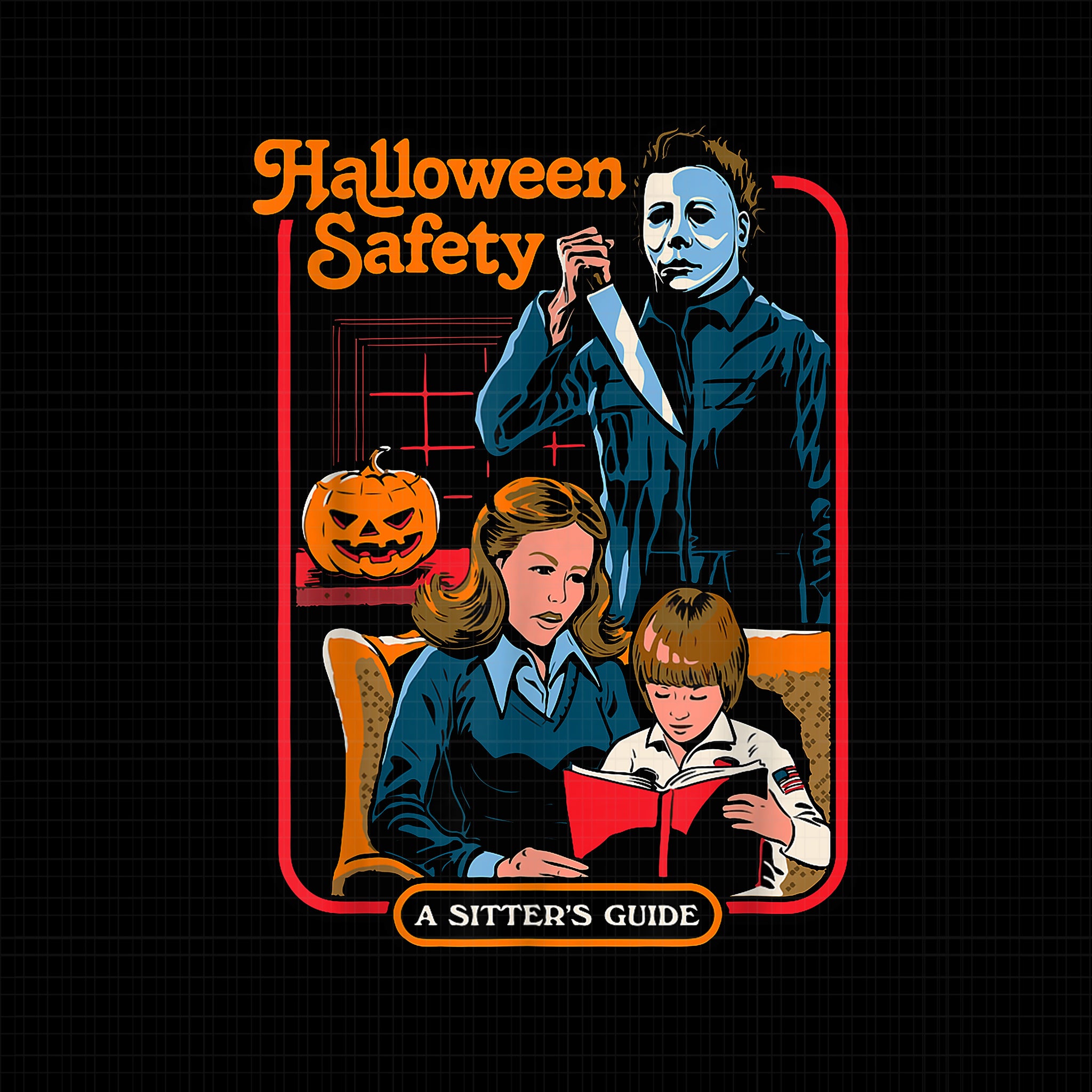 Michael Myers Halloween Safety Creepy Horror Sitter's Png, Michael Myers Halloween Png, Michael Myers, Halloween Png, Halloween Vector, Halloween Horror