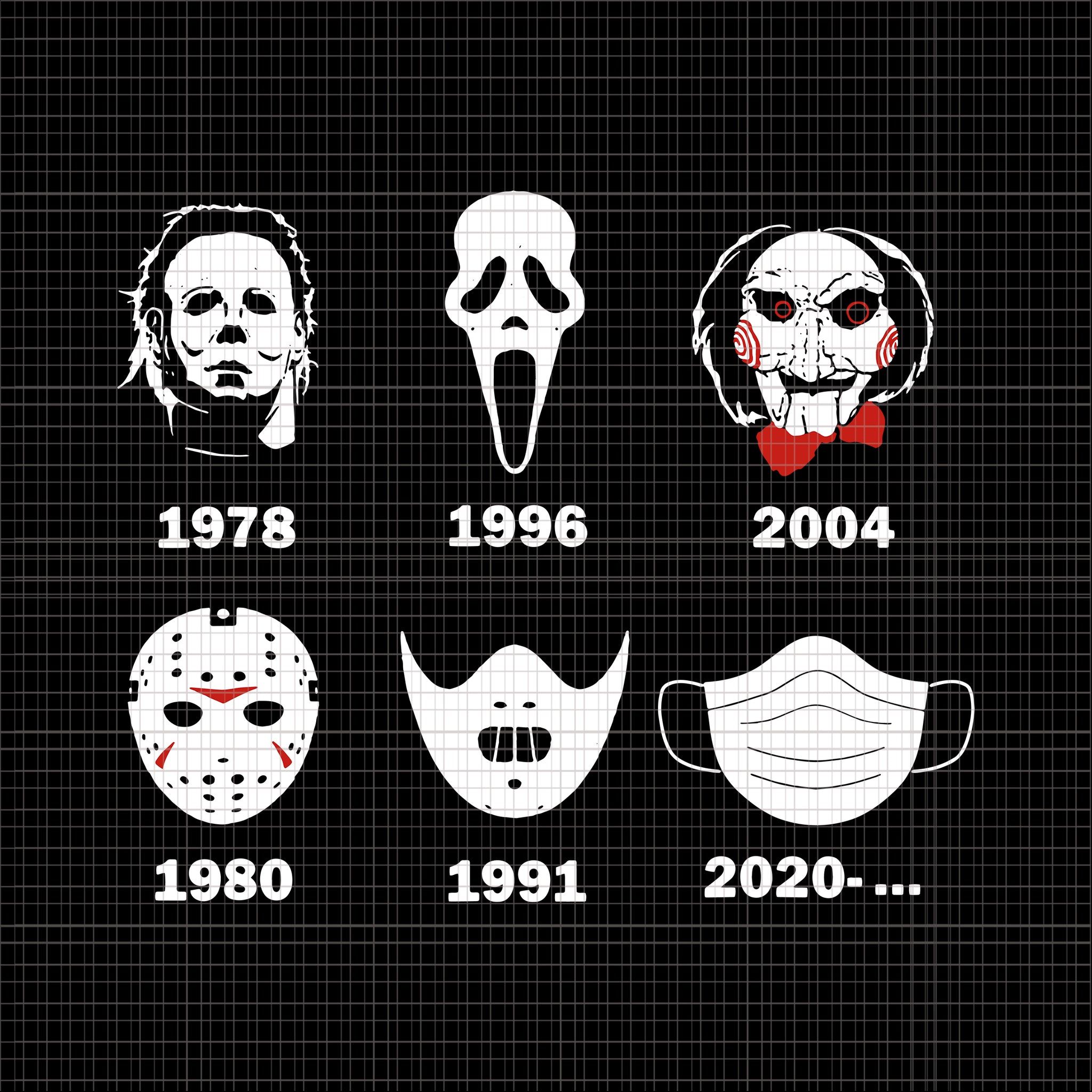 A History of Horror Masks Halloween Horror Movie Svg, Halloween Horror Movie Svg, Halloween Svg, Horror Movie Svg, Ghost Svg