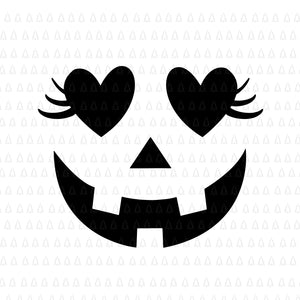 Heart Eye Jack O' Lantern Svg, Eyelashes Women Svg, Jack O' Lantern Svg, Halloween Svg